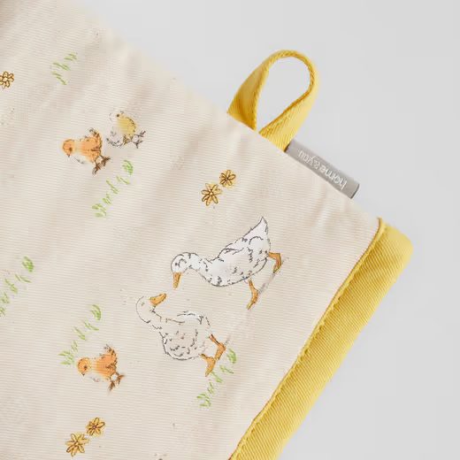 HOME & YOU FOGÓ KESZTYŰ 2DB 14X30CM MADARAS ,  SÁRGA