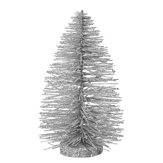 X-MAS DEKOR FENYŐ CSILLÁMOS EZÜST 22 CM