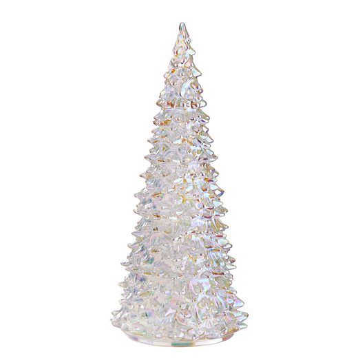 CRYSTAL LED ÜVEG FENYŐ 29 CM GYÖNGYHÁZ SZÍN