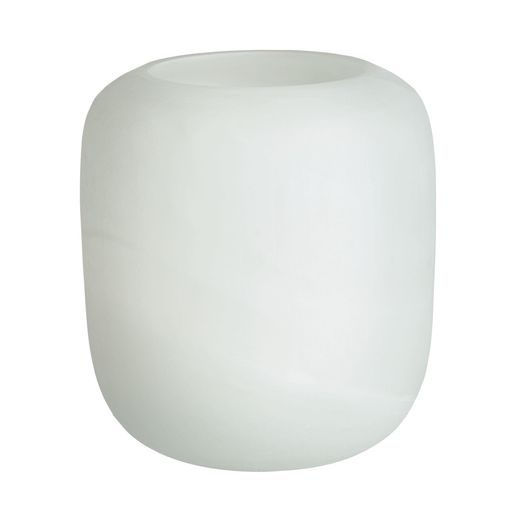 WHITE FLURRY ÜVEG MÉCSESTARTÓ, FEHÉR 13CM