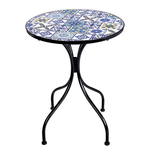 PALAZZO MOZAIKOS KERTI ASZTAL Ø 55 CM, KÉK CSEMPE