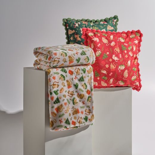 HOME & YOU TAKARÓ 150X200CM, KARÁCSONYI CICÁK