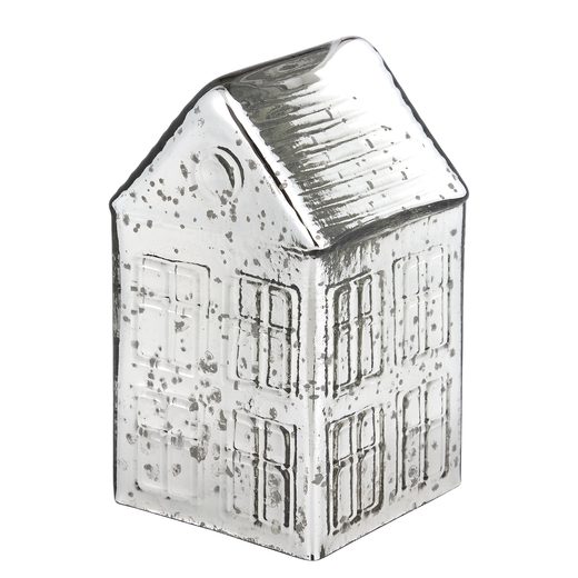 JOLLY & BRIGHT ÜVEG DEKORÁCIÓ, HÁZ, 20 CM