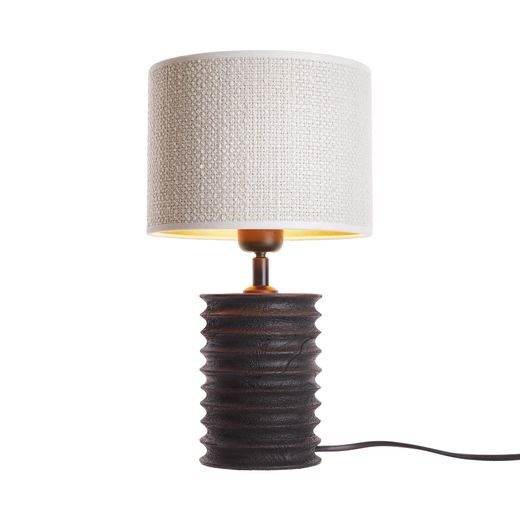 GROOVED MANGÓFA ASZTALI LÁMPA, FEKETE-FEHÉR 36 CM