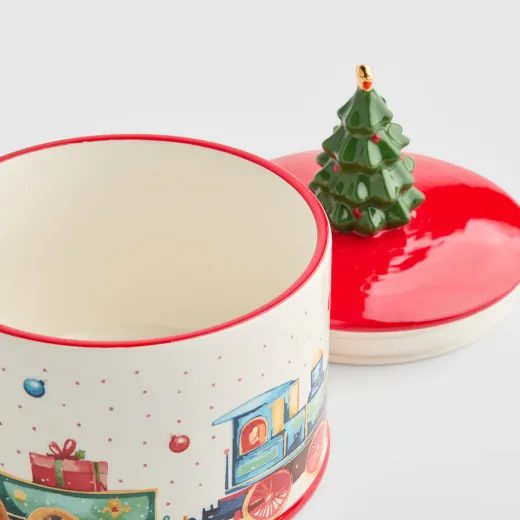 HOME & YOU KERÁMIA TÁROLÓ PIROS 15,5X19,5CM