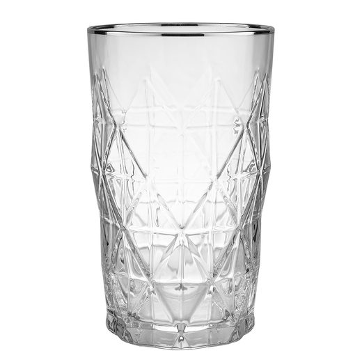 UPSCALE LONG DRINK POHÁR EZÜST SZEGÉLLYEL 460ML