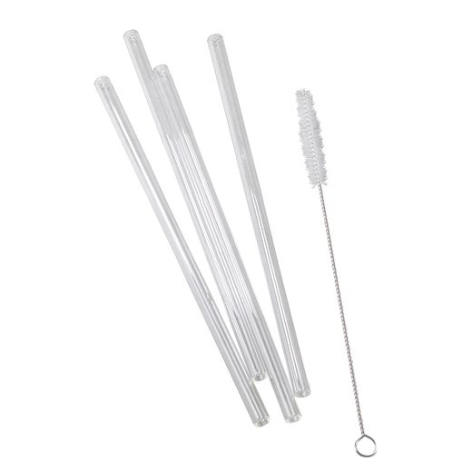 LONG DRINK ÜVEG SZÍVÓSZÁL TISZTÍTÓ KEFÉVEL, ÁTLÁTSZÓ