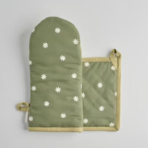 HOME & YOU PAMUT EDÉNYFOGÓ KESZTYŰ ÉS ALÁTÉT, SZÁZSZORSZÉP