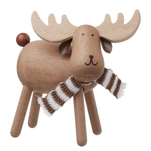 WOODY FOREST FA DEKORÁCIÓ, RÉNSZARVAS SÁLLAL 14,5 CM