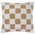 CHECKER STYLE plüss párna 50 x 50 cm, fehér-világosbarna
