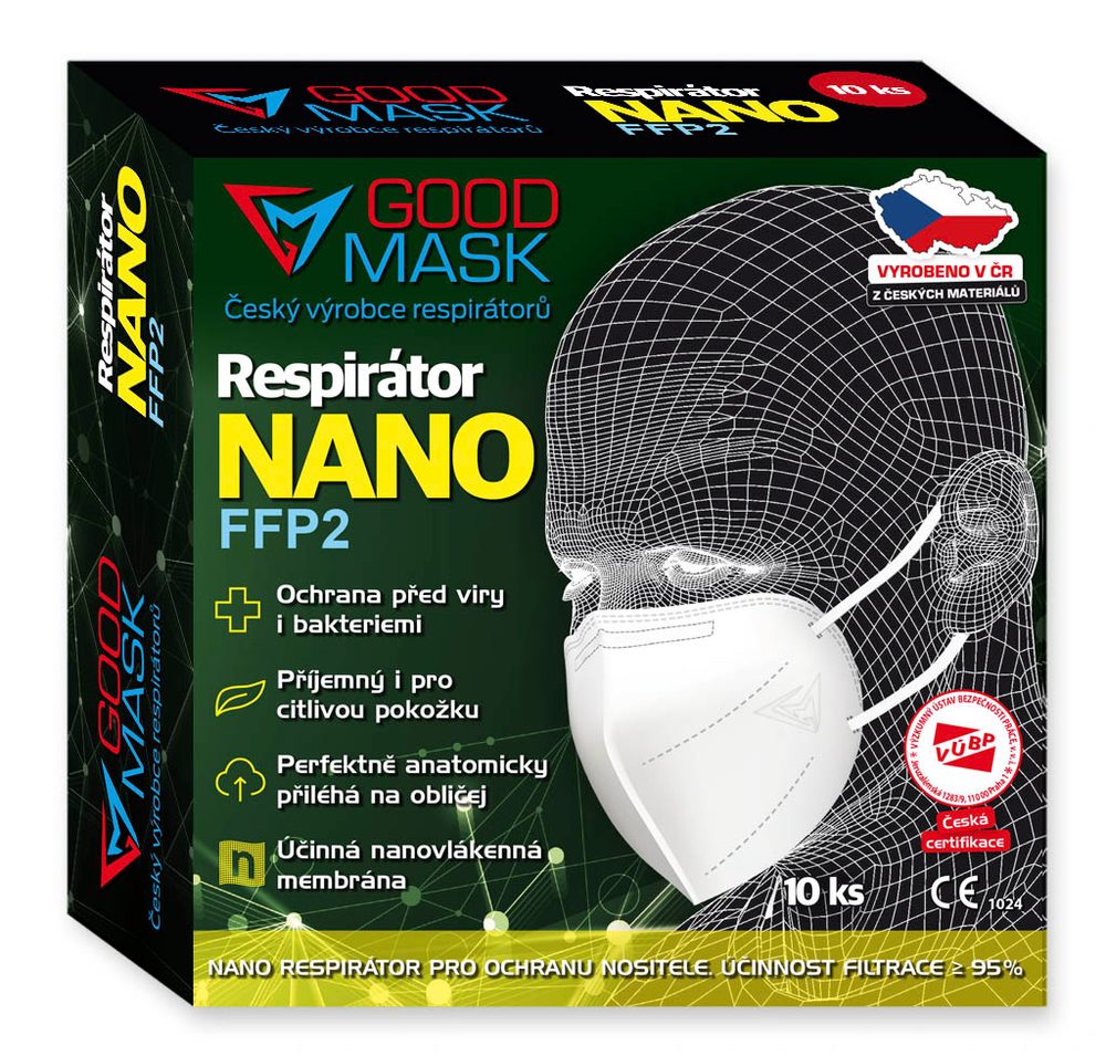 Levně Akce 1 + 1 ZDARMA Nanorespirátor FFP2 GOOD MASK GM2 NANO