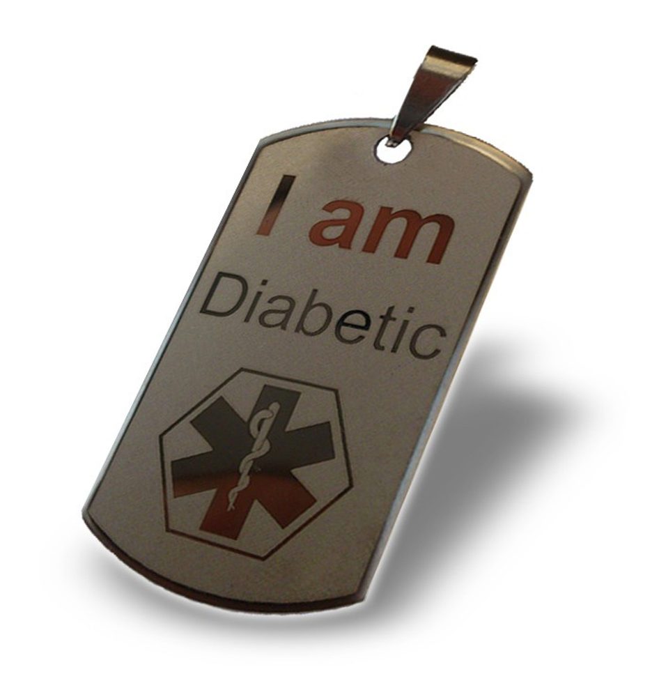 Přívěsek I am Diabetic velký + řetízek