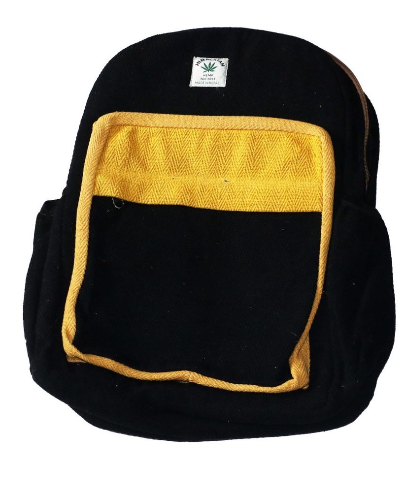 Ručně tkaný batoh HEMP-žluto-černý