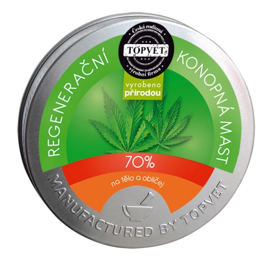 Mast konopná regenerační 70% Topvet 100ml