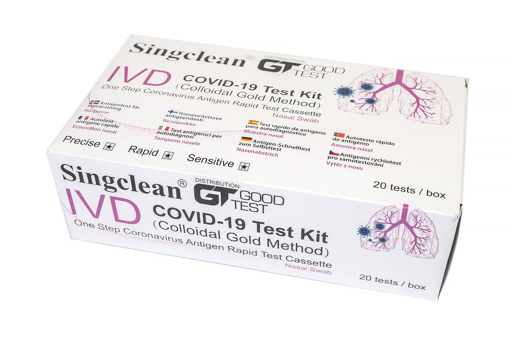 Singclean® COVID-19 testovací sada (metoda koloidního zlata), SÚKL ev.č. 01028558 - vzorek z nosu 20ks