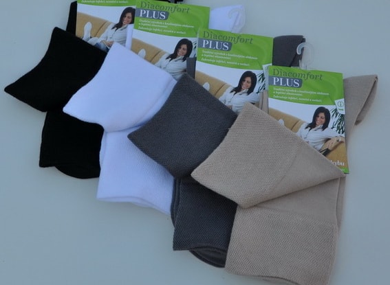 Ponožky zdravotní DIACOMFORT PLUS - Velikost 25-27 barva bílá dámské