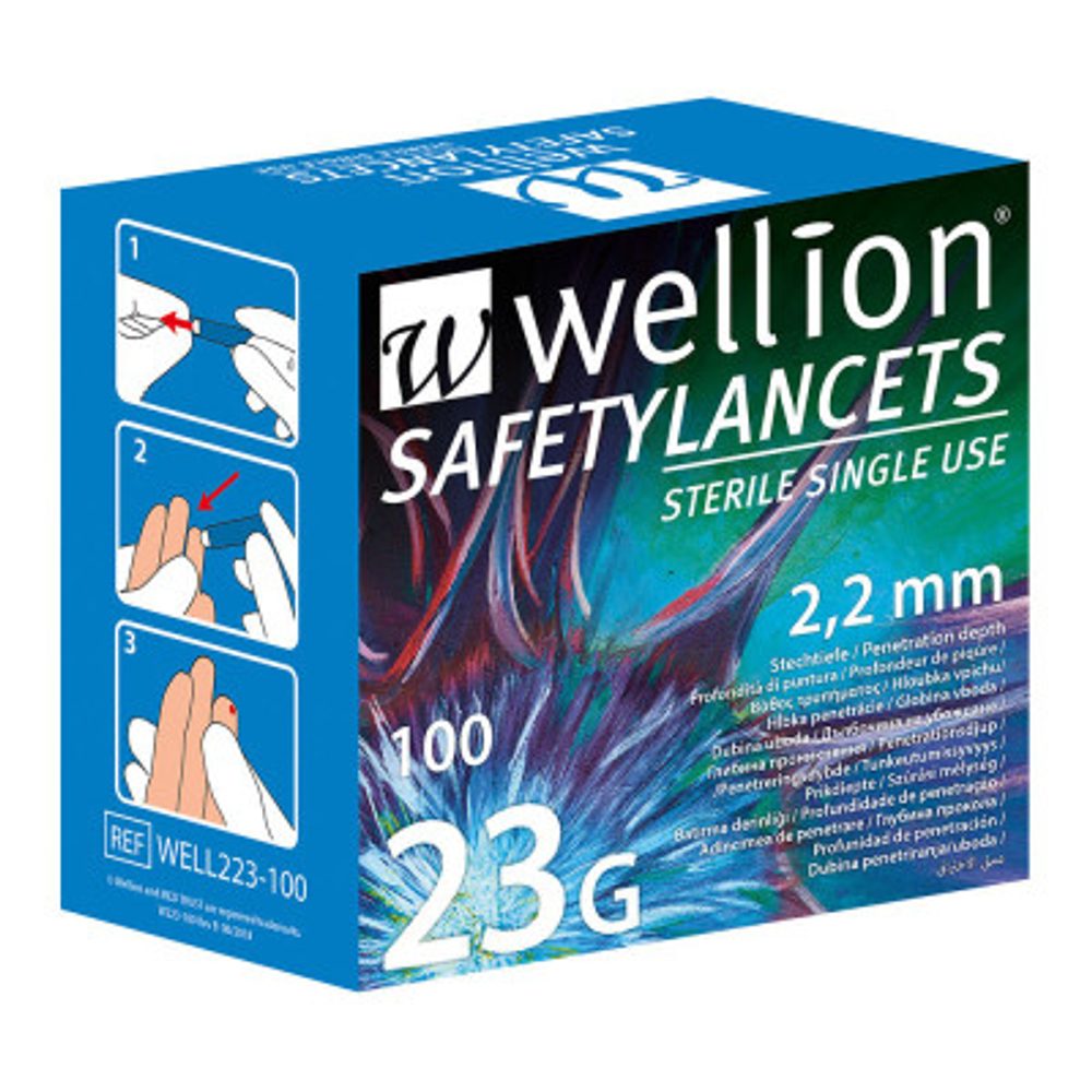 Levně Bezpečné lancety Wellion 23G(100KS)