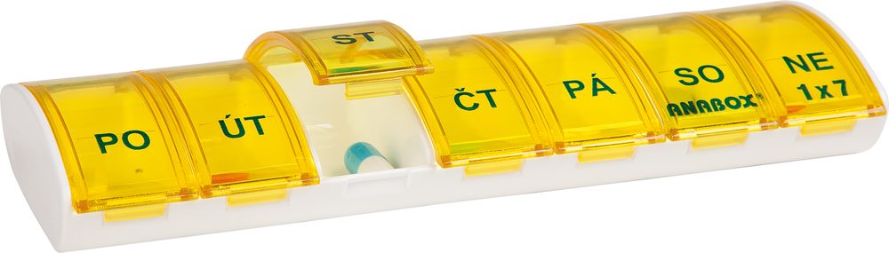 Dávkovač léků 7x1 ANABOX® - Barva žlutá