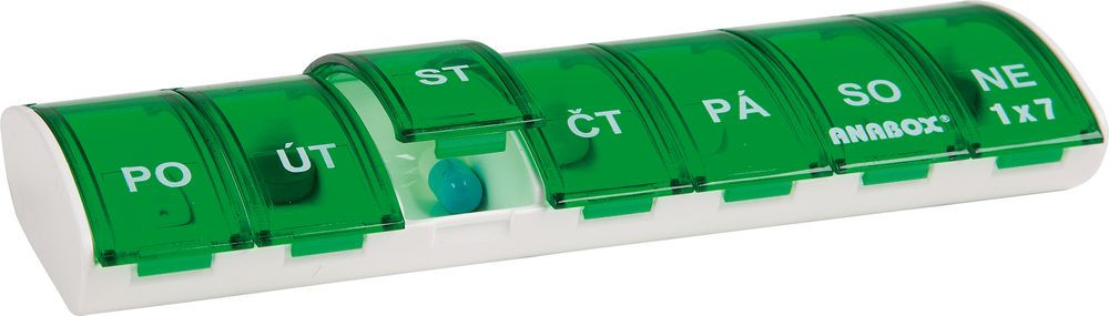 Dávkovač léků 7x1 ANABOX® - Barva zelená