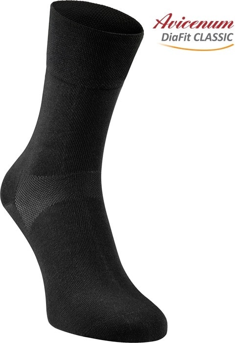 Levně Avicenum DiaFit CLASSIC bavlněné ponožky - černá velikost 36 - 39