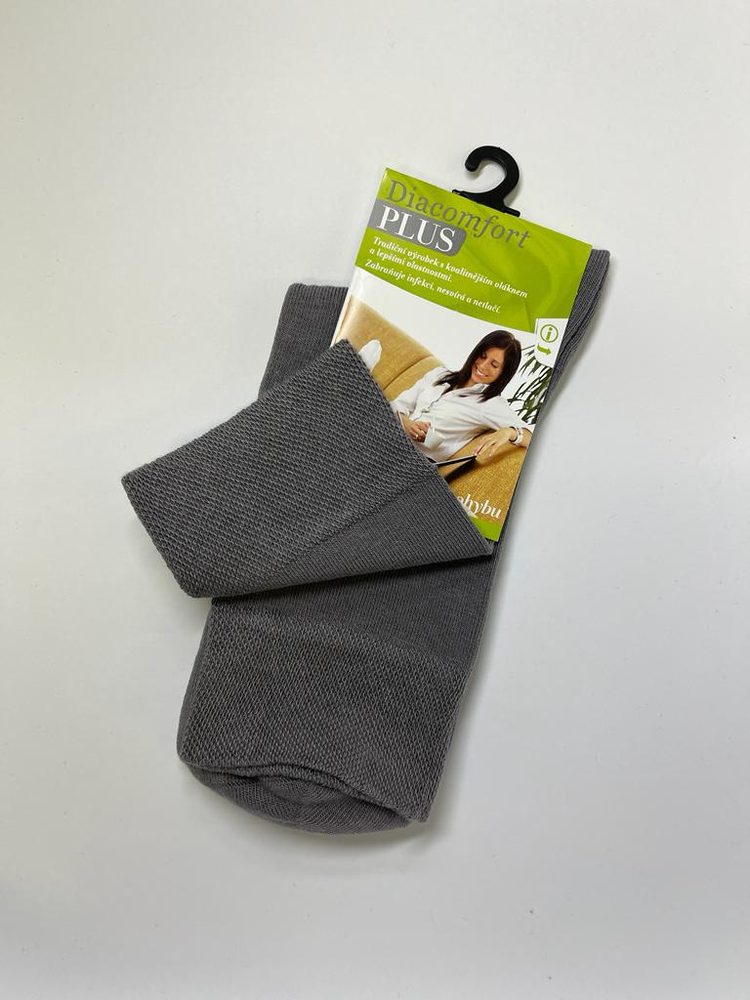 Levně Ponožky zdravotní DIACOMFORT PLUS - Velikost 25-27 barva šedá dámské