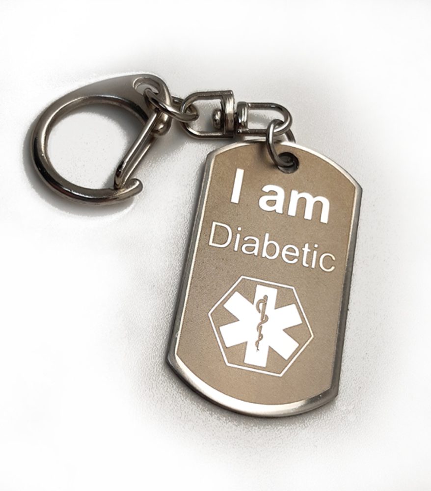 Přívěsek "I am Diabetic" - na bundu, klíče