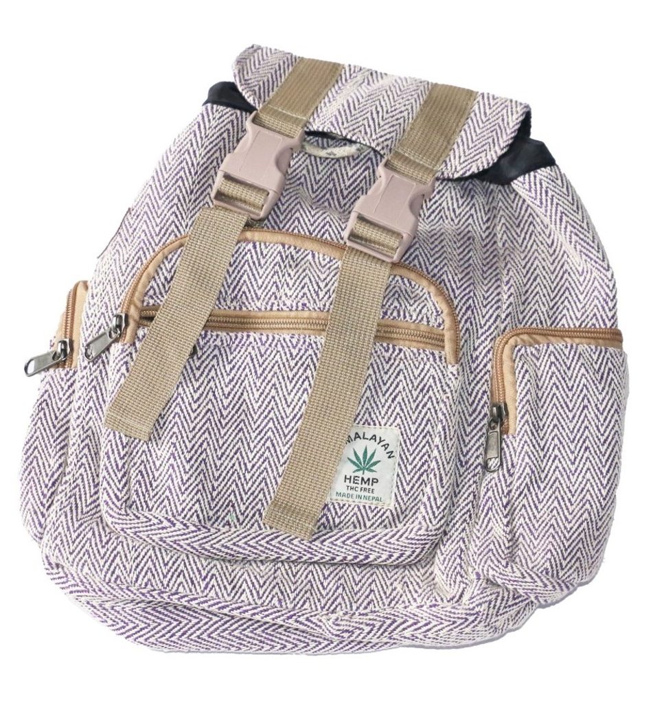 DIALEKARNA.CZ - Ručně tkaný malý batoh HEMP-béžovo-fialový - Ekologické  batohy - Doplňky - DIALEKARNA.CZ - obchod pro zdravý život