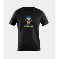 Tričko PRAY FOR UKRAINE SRDCE, čierne