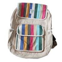 Ručně tkaný batoh HEMP- béžovo-barevný