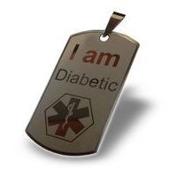 Přívěsek "I am Diabetic" velký + řetízek