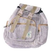 Ručne tkaný malý batoh HEMP - béžovo-fialový