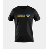 Tričko WE STAND WITH UKRAINE srdce s trojzubcom, čierne