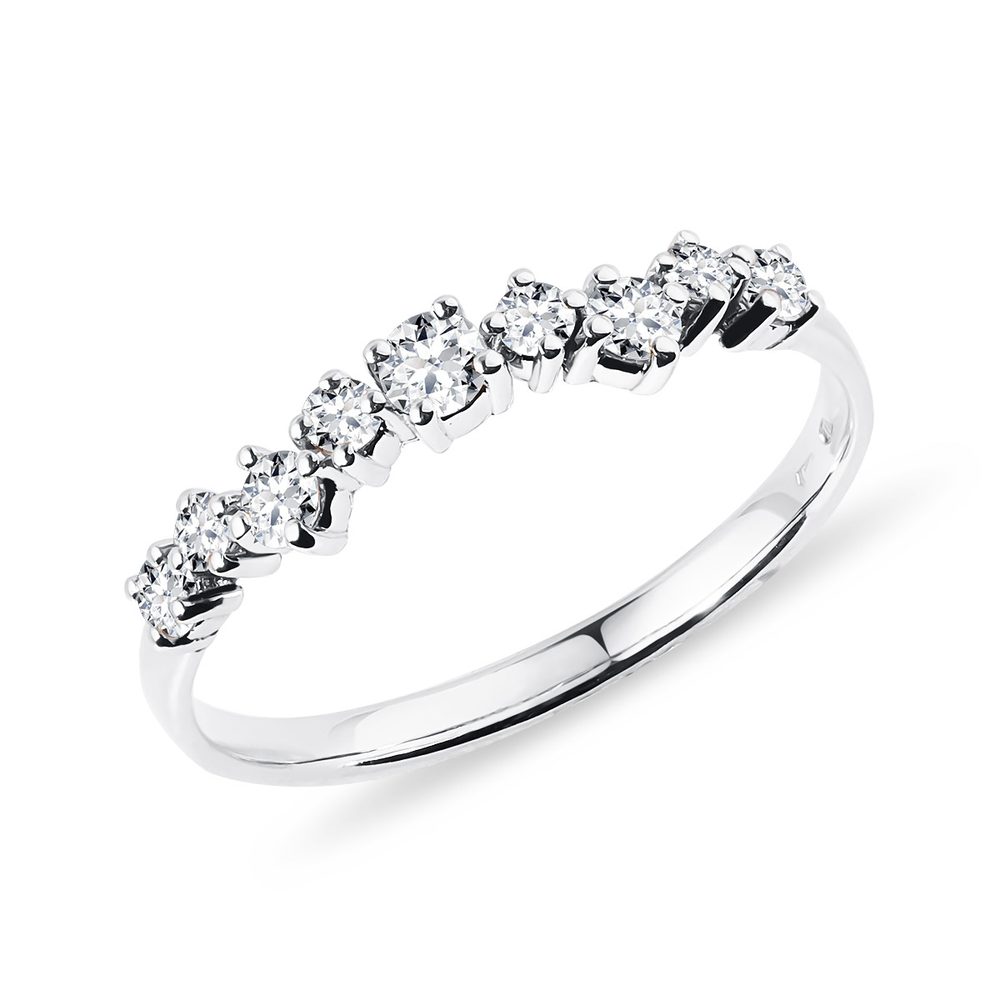 Diamantový prsten z bílého zlata KLENOTA