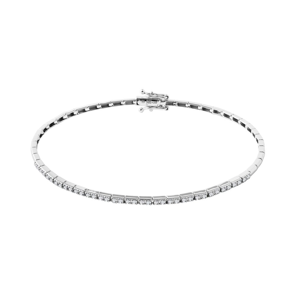 Tenisový náramek v bílém zlatě s diamanty KLENOTA
