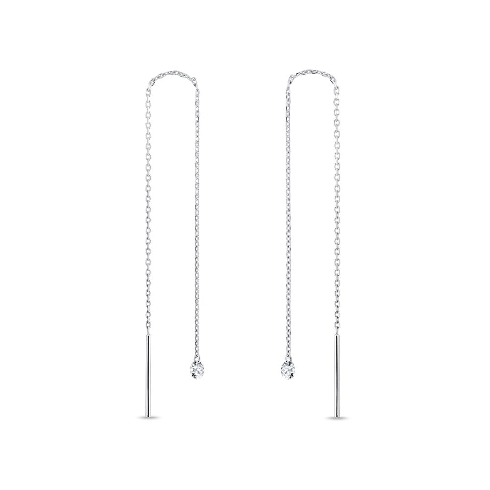 Náušnice z bílého zlata s laboratorními diamanty KLENOTA