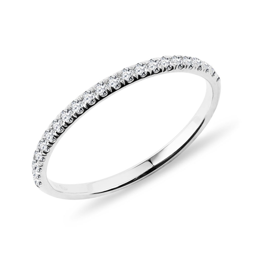 E-shop Prsten z bílého zlata s diamanty