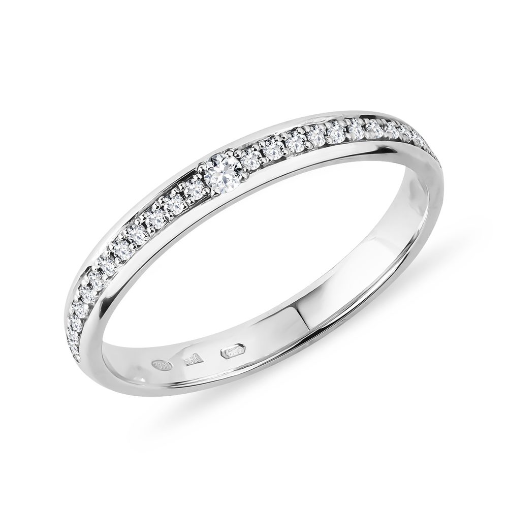 E-shop Dámský prsten z bílého zlata s diamanty