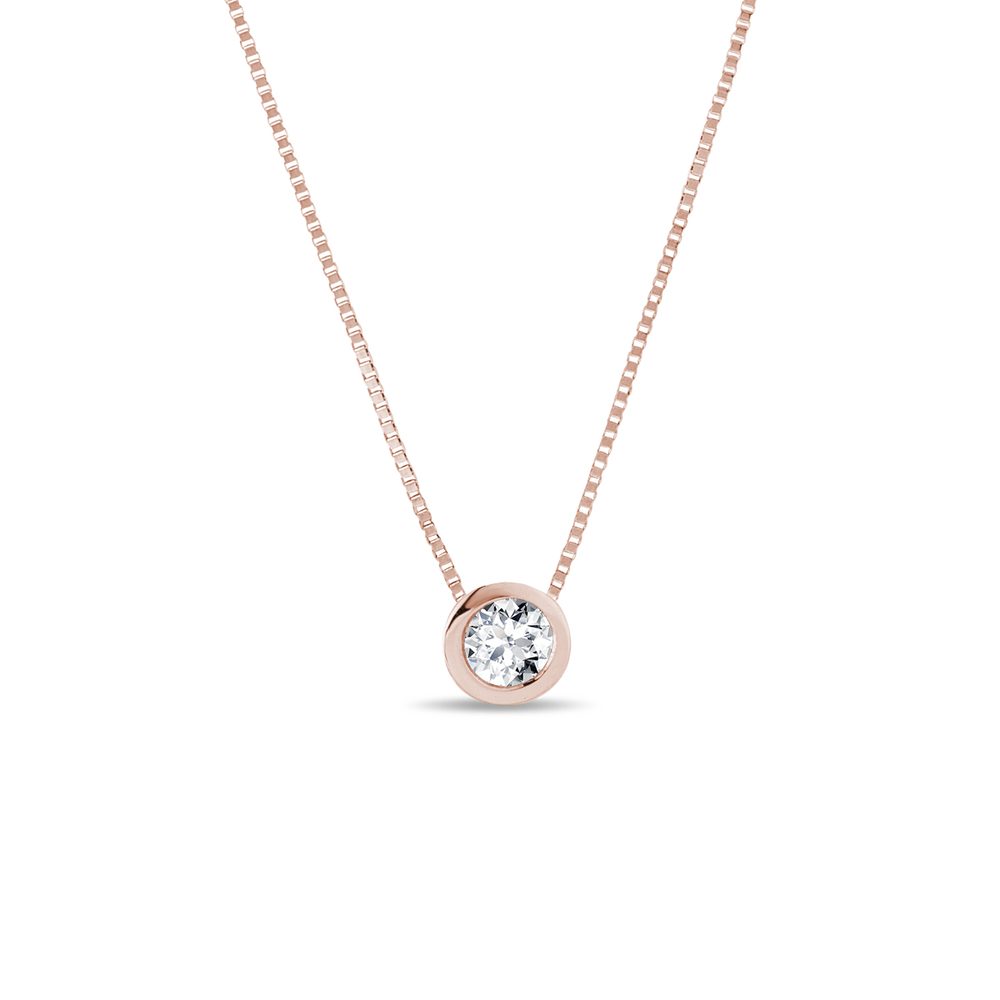 E-shop Elegantní přívěsek s diamantem v růžovém zlatě