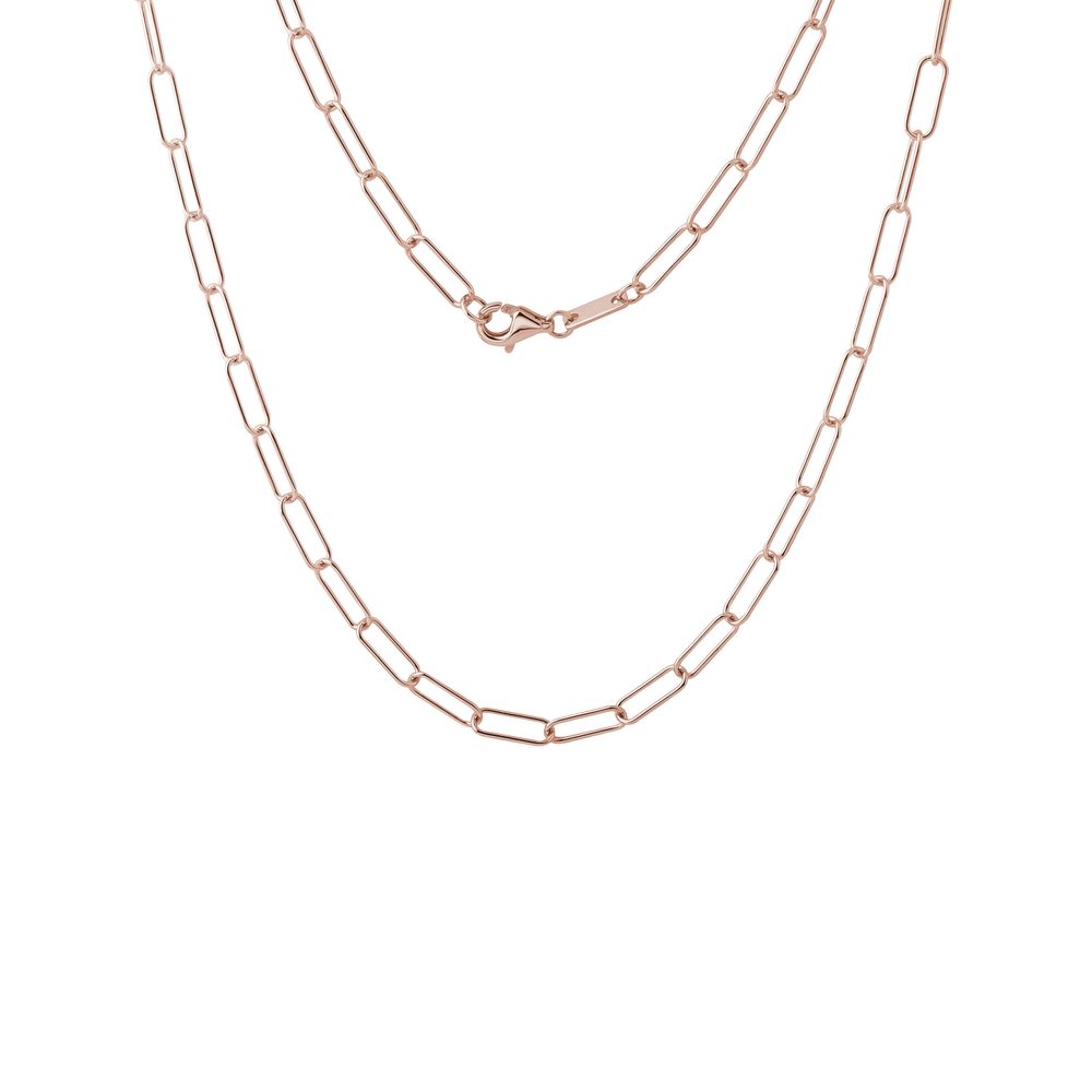 Řetízek typu Paperclip z růžového zlata v délce 42 cm KLENOTA
