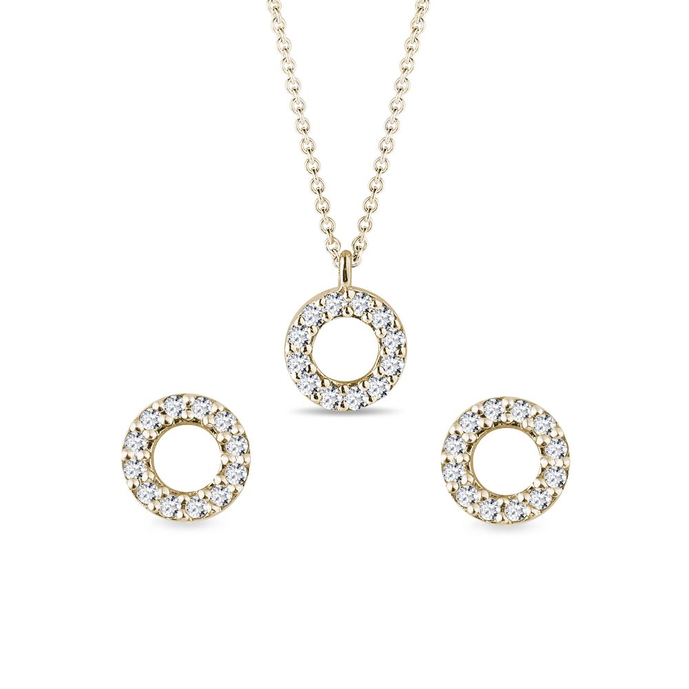 E-shop Set diamantových šperků s motivem kruhu ve zlatě