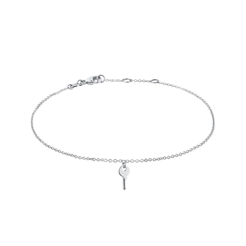 Náramek s klíčkem z bílého zlata KLENOTA
