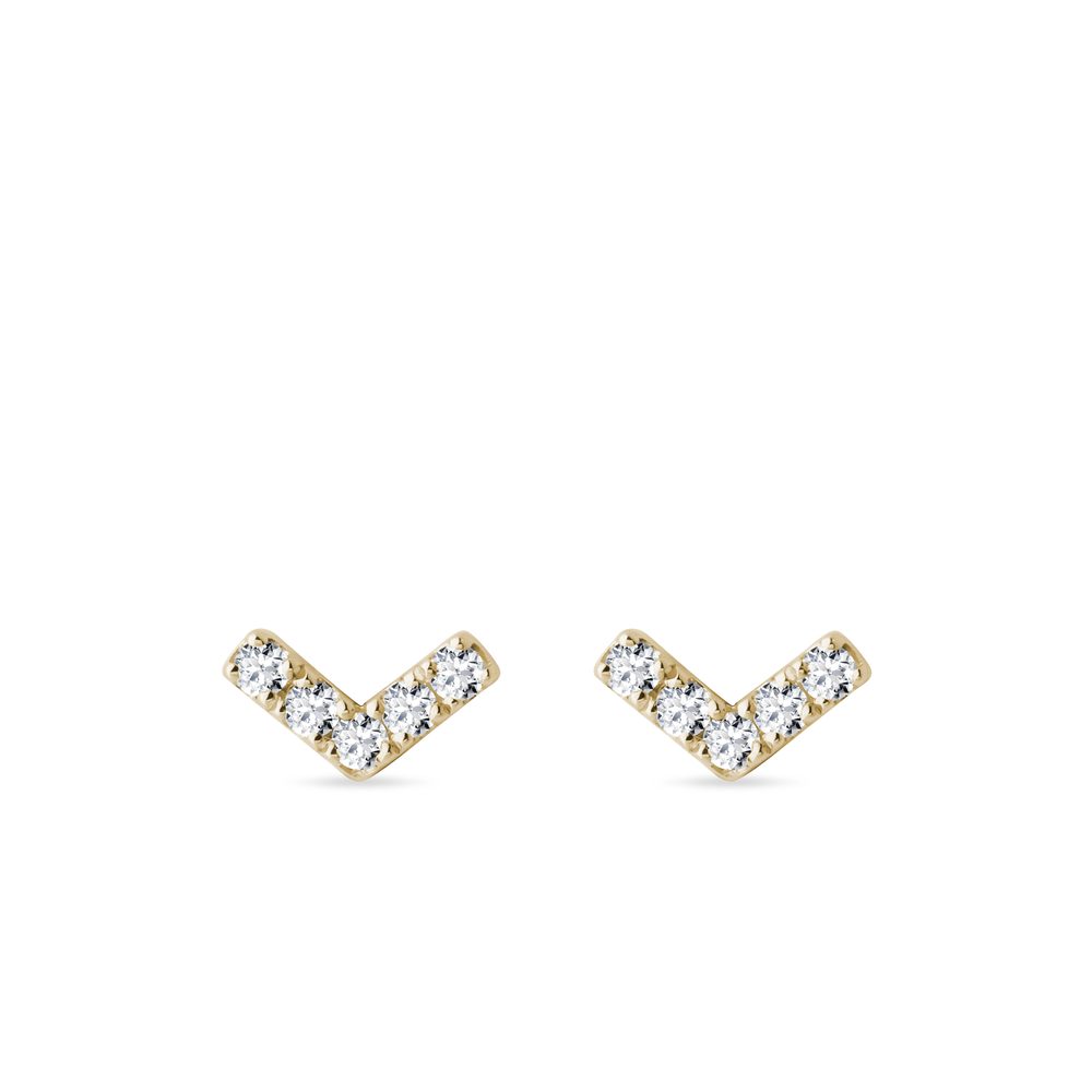 Diamantové náušnice ze žlutého zlata KLENOTA