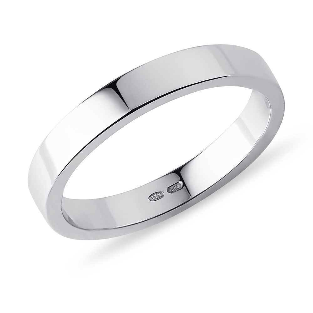 E-shop Pánský 3mm prsten v bílém zlatě