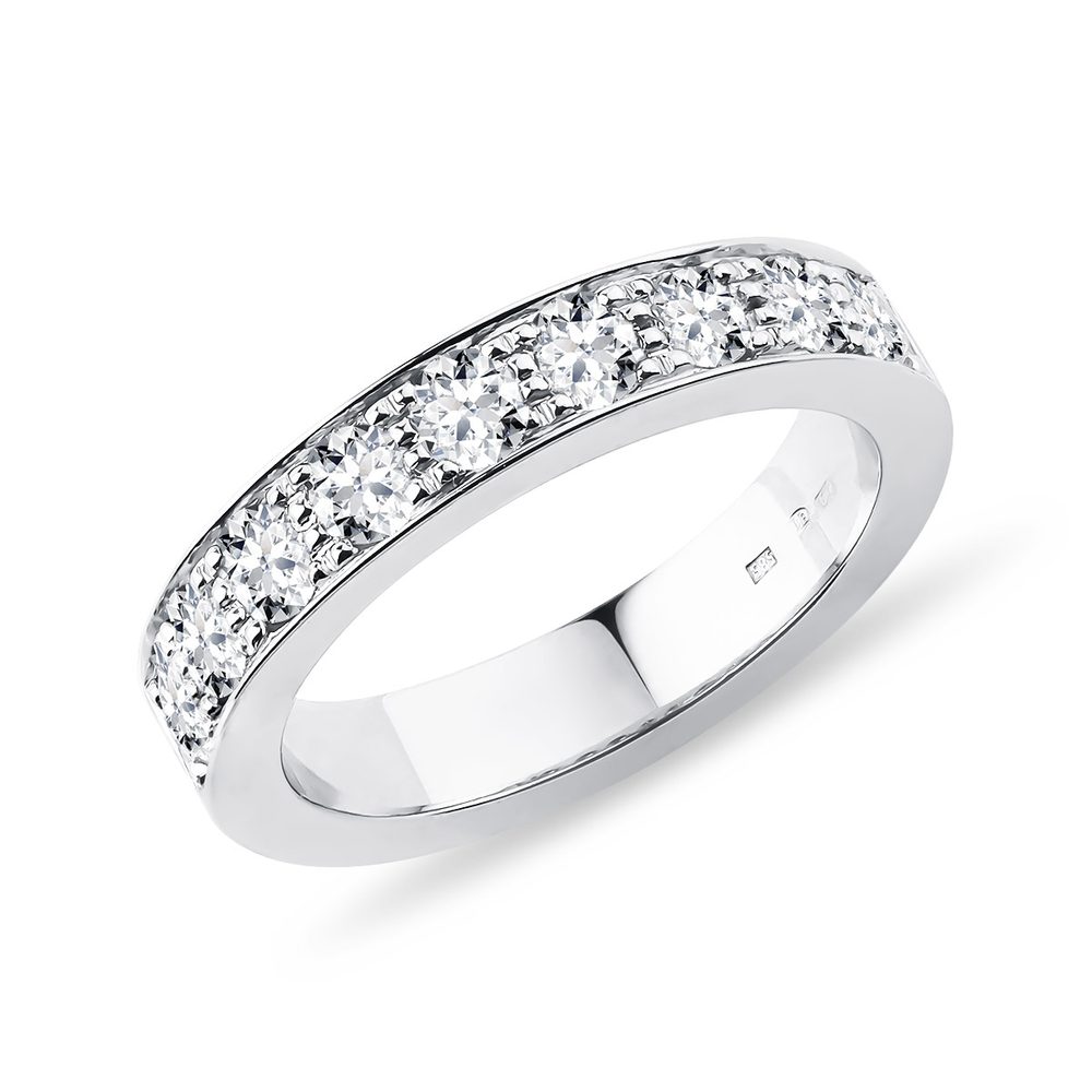 E-shop Luxusní prsten s diamanty v bílém zlatě