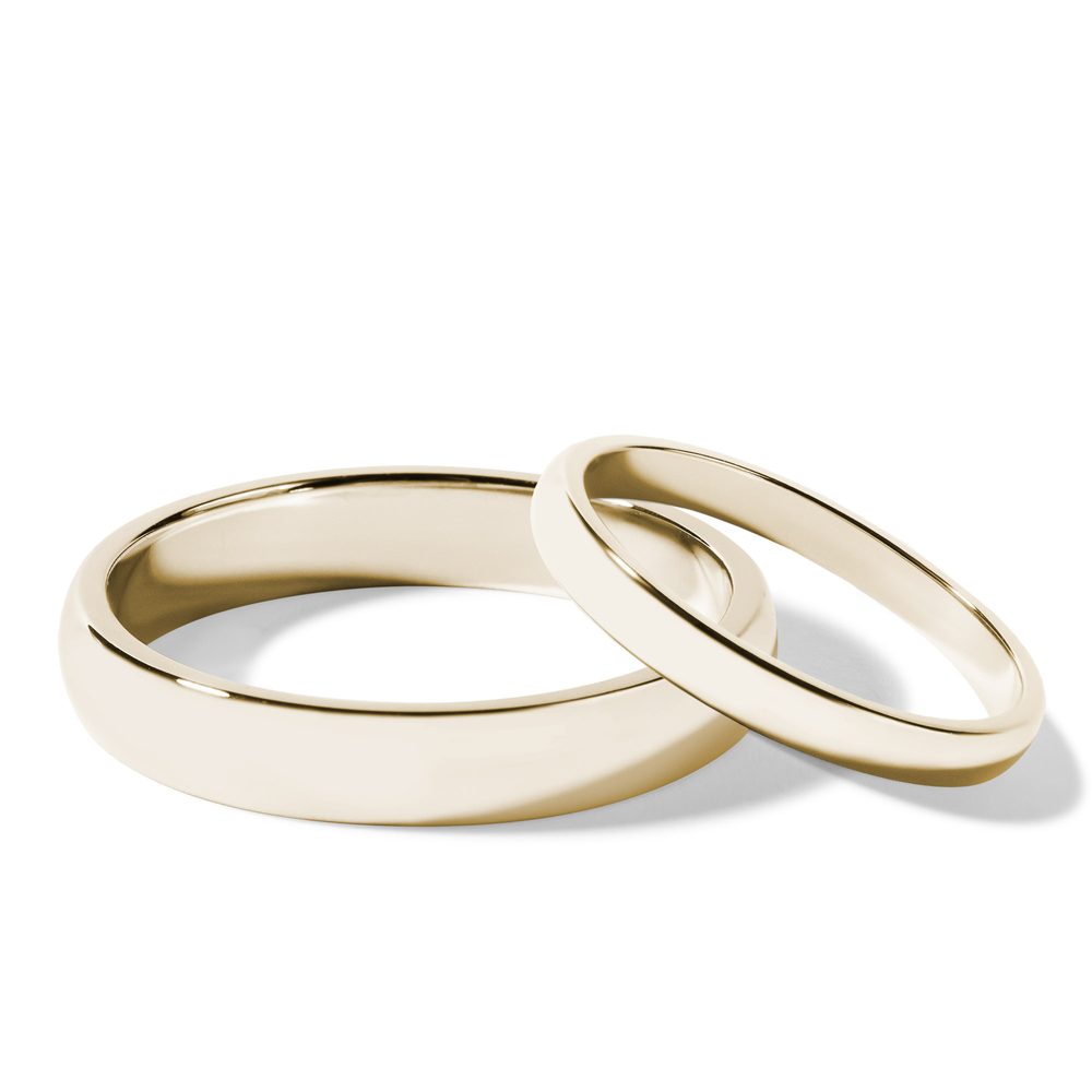 E-shop Sada klasických snubních prstenů ve žlutém zlatě
