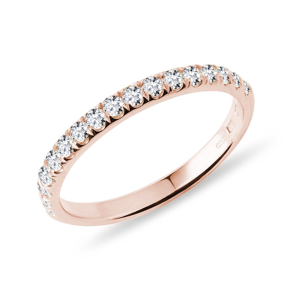 E-shop Briliantový dámský prsten v růžovém zlatě