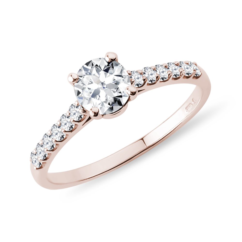 E-shop Prsten s 0,5ct diamantem a brilianty v růžovém zlatě