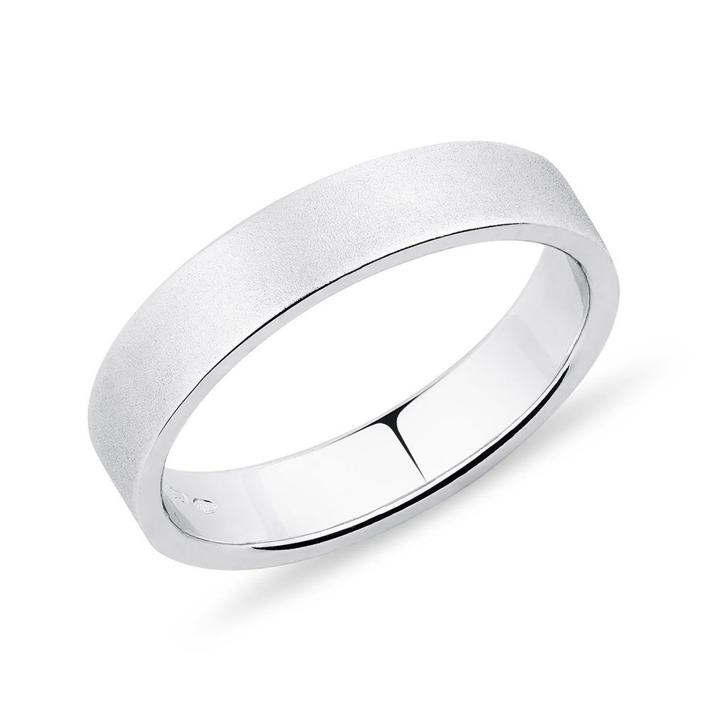 E-shop Pánský 4mm prsten z bílého zlata