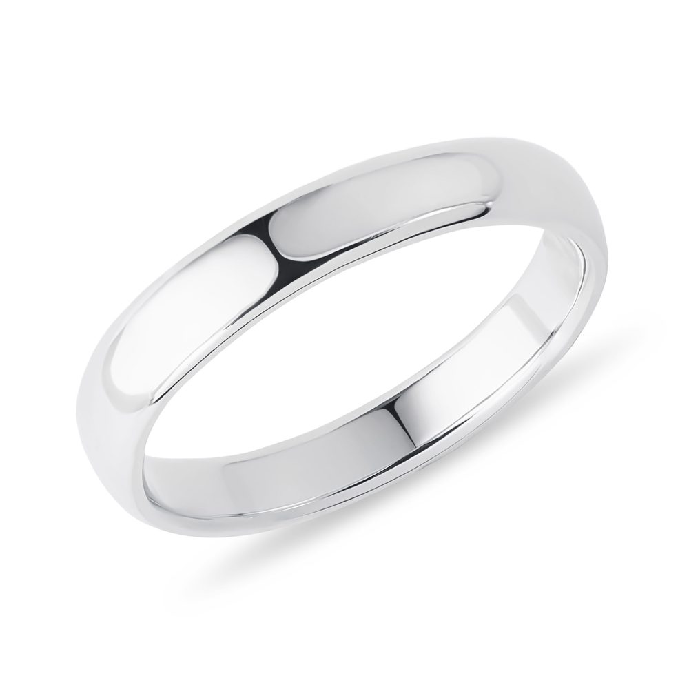 E-shop Klasický snubní prsten z bílého 14k zlata