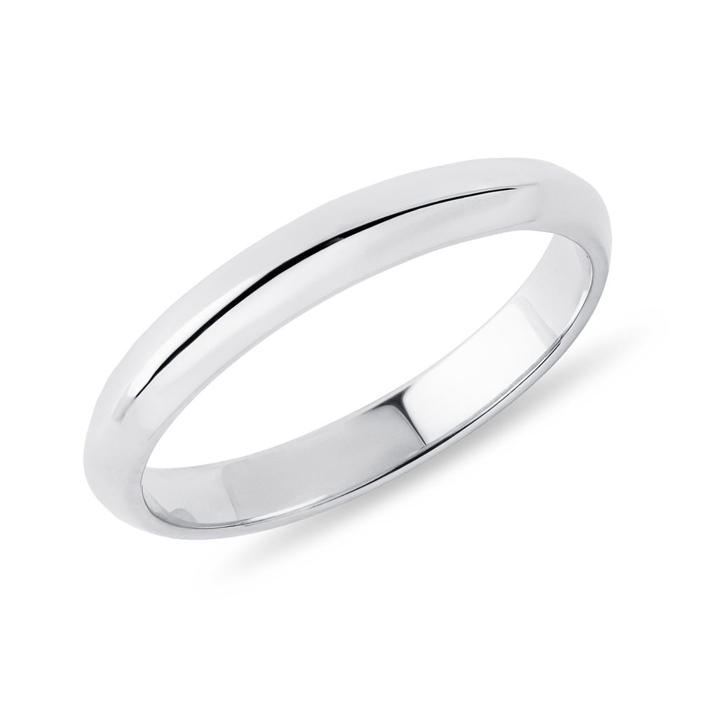 E-shop Pánský prsten z bílého zlata se zakřiveným profilem